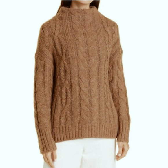 NWT VINCE Cable Braid Alpaca & Wool Sweater - Picture 1 of 12